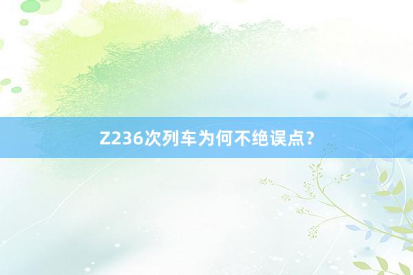 Z236次列车为何不绝误点？